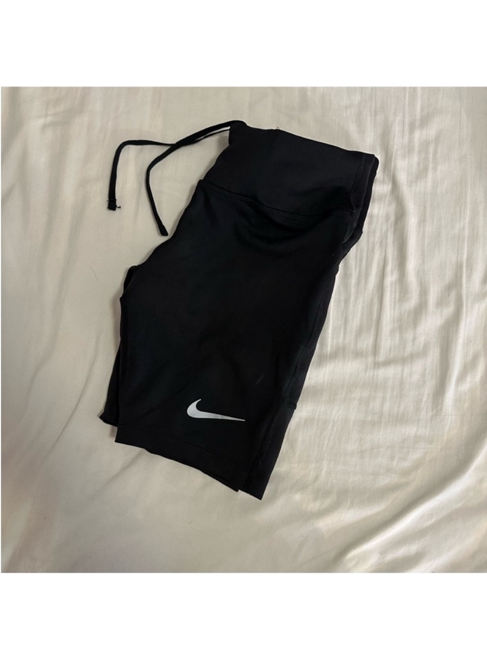 Nike Black Women's Bike Shorts with White Swoosh